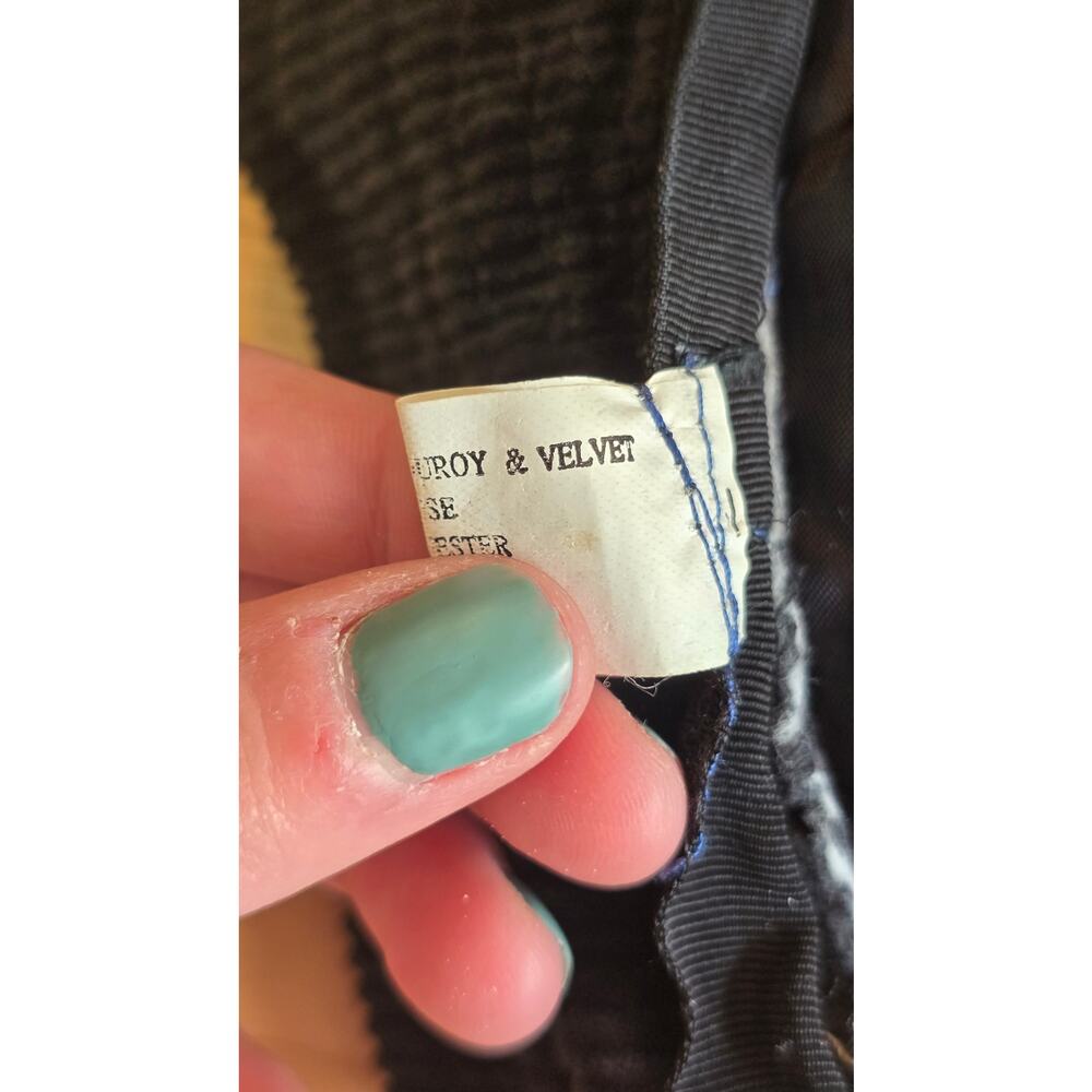 Y2K Corduroy Velvet Black Gray Kids Bucket Hat - Picture 5 of 6